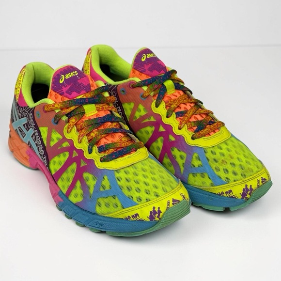 Asics Shoes - ASICS Gel Noosa Tri 7.5 Womens Neon Running Shoes Multicolor Triathlon Sneakers